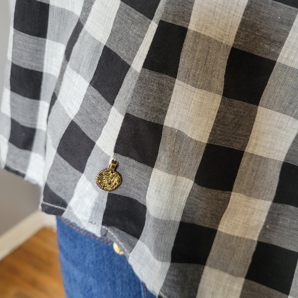 Maison Scotch Buffalo Plaid Blouse, VGUC, Size S - Picture 5 of 8